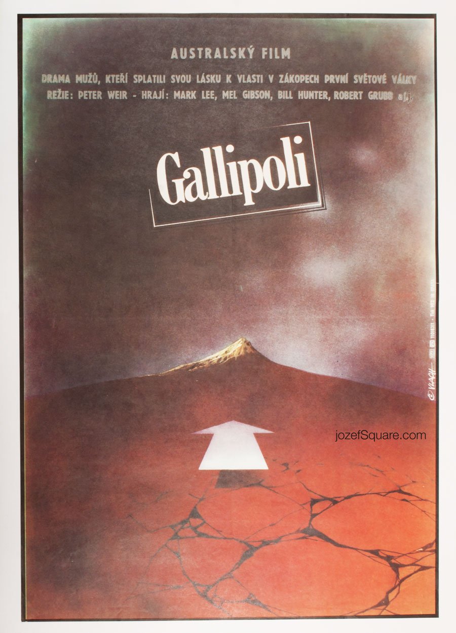 Movie Poster, Gallipoli, Zdenek Vlach, 1980s Graphic Design