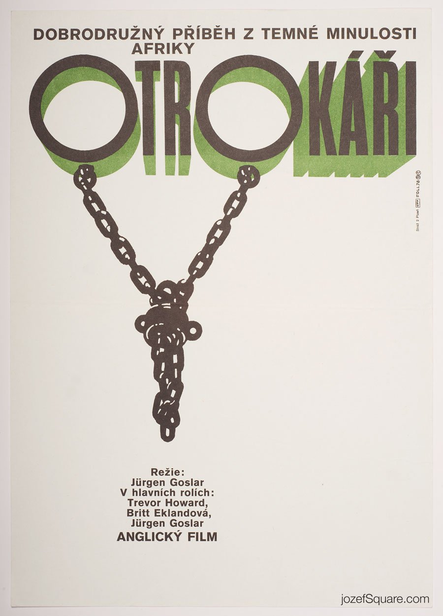Movie Poster, Slavers, Dobroslav Foll, 1970s Cinema Art