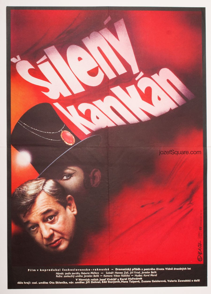 Movie Poster, Wild Cancan, Zdenek Vlach, 1980s Graphic Design
