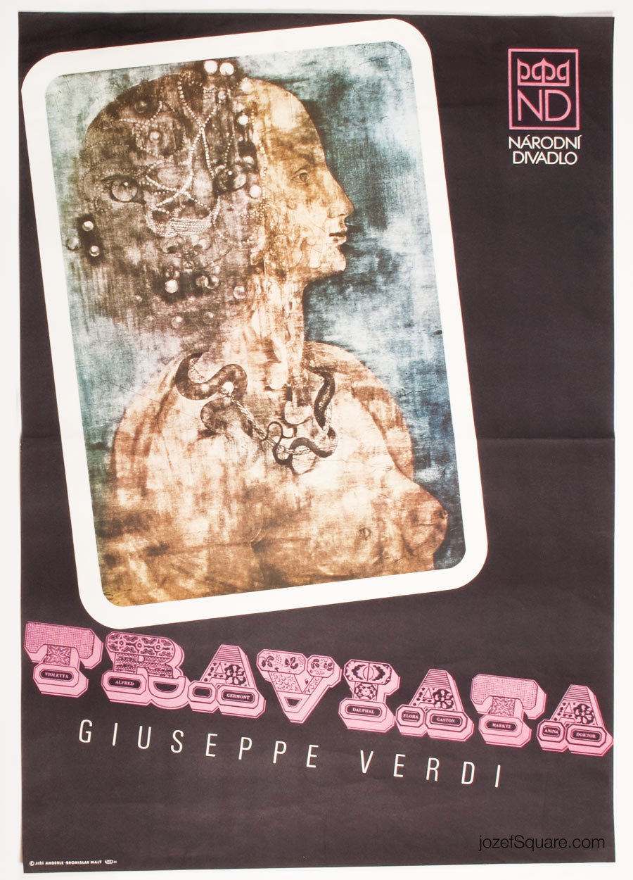 Theatre Poster, Traviata, Jiri Anderle, Bronislav Maly