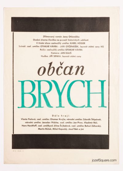 Movie Poster, Citizen Brych, Otakar Vavra