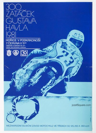Motorcycle Racing Poster, 300 Curves Of Gustav Havel, Jiri Felger