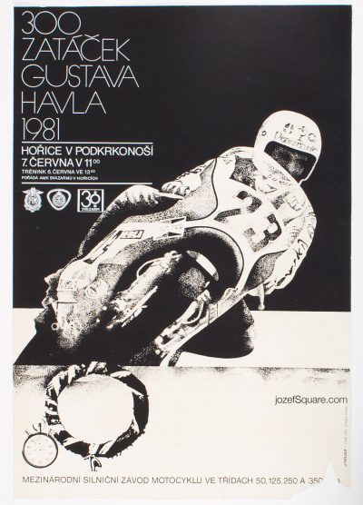 Motorcycle Racing Poster, 300 Curves Of Gustav Havel