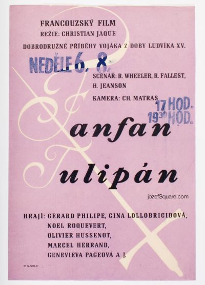 Movie Poster, Fan-Fan Tulip, 60s Cinema Art