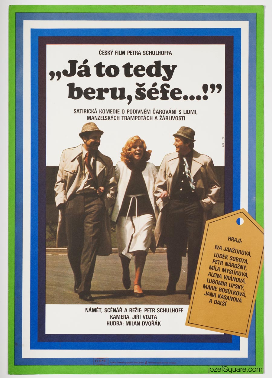 Movie Poster, Okay Boss, Dobroslav Foll, 70s Cinema Art