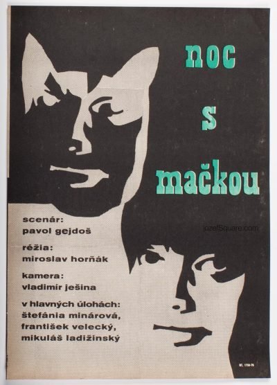 Movie Poster, Night with a Cat, Czechoslovak New Wave Cinema