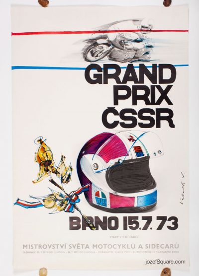 Racing Poster, Grand Prix Brno 1973, Vladimir Valenta
