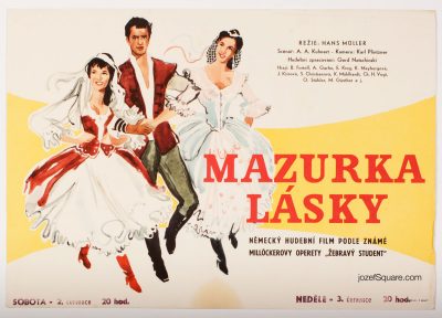 Illustrated Movie Poster, Mazurka der Liebe, 50s Cinema Art