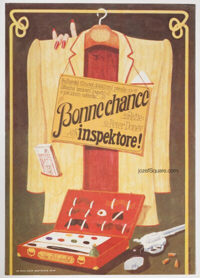 Movie Poster, Bonne Chance, Inspector!, Jan Meisner, 80s Cinema Art