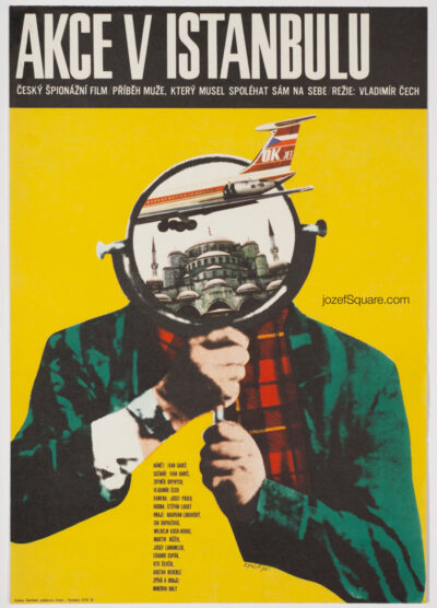 Movie Poster, Operation in Istanbul, Karel Vaca, 70s Cinema Art