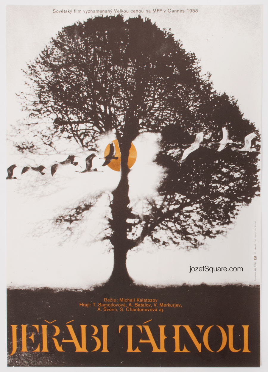 Movie Poster, The Cranes Are Flying, Vratislav Sevcik, 70s Cinema Art