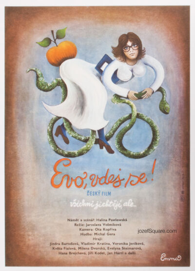 Illustrated Movie Poster, Eva, Marry, Emma Srncova, 80s Cinema Art