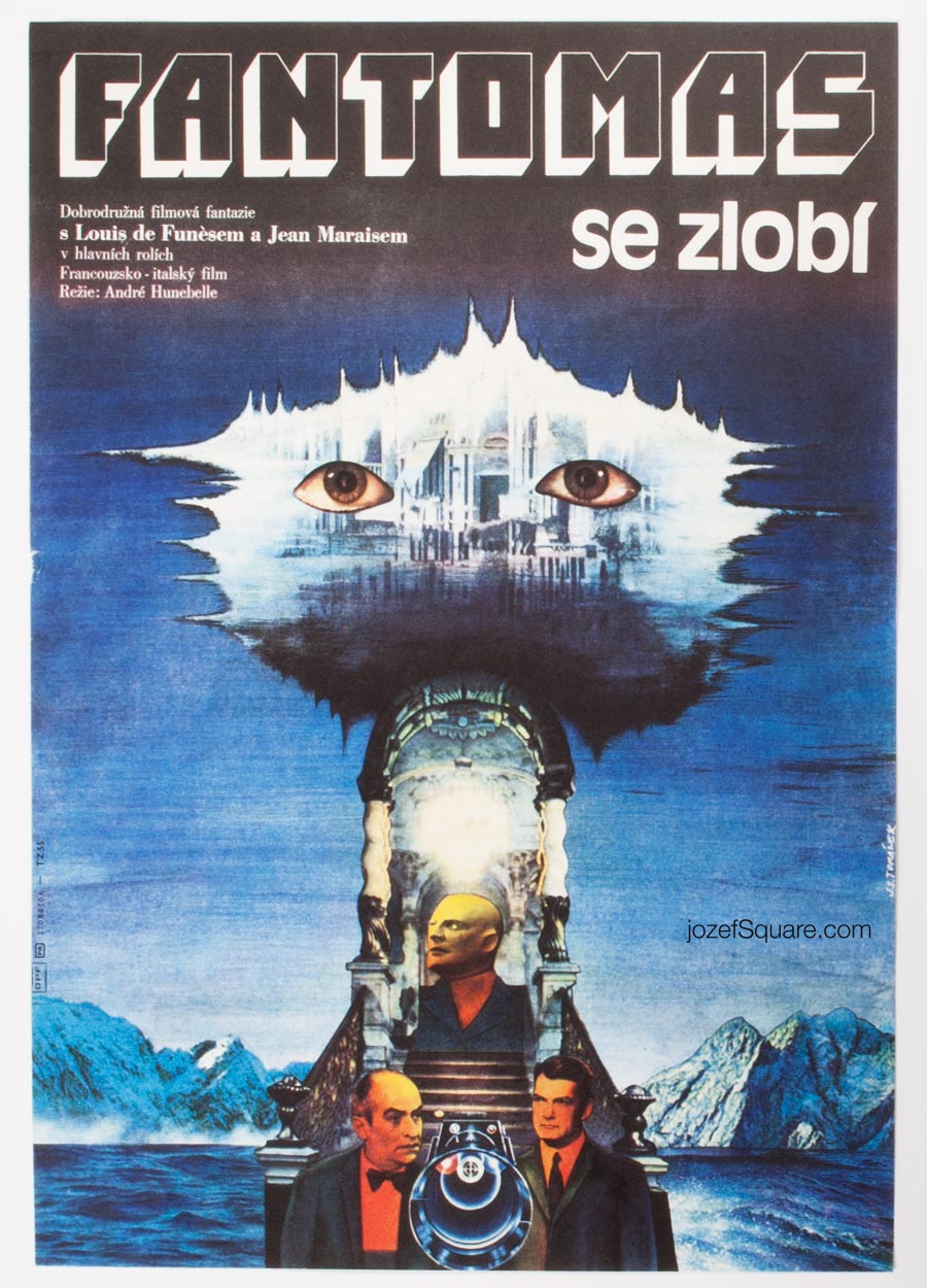 Movie Poster, Fantomas Unleashed, Funes, Tomanek, 80s Cinema Art