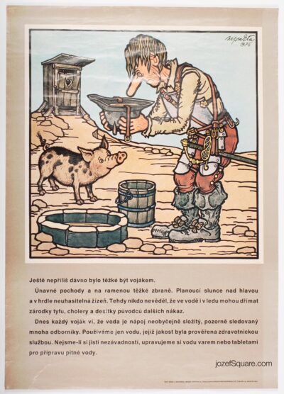 Advertising Poster, Jiri Winter Neprakta, Vintage Health and Safety