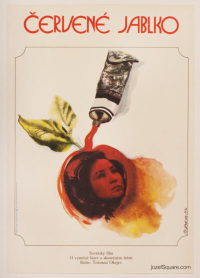 Movie Poster, Red Apple, Miroslav Hrdina, 70s Cinema Art