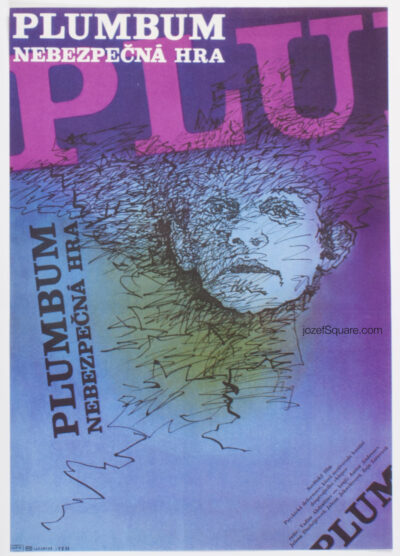 Illustrated Movie Poster, Plumbum, or Dangerous Game, Hlavacek, 80s Cinema Art