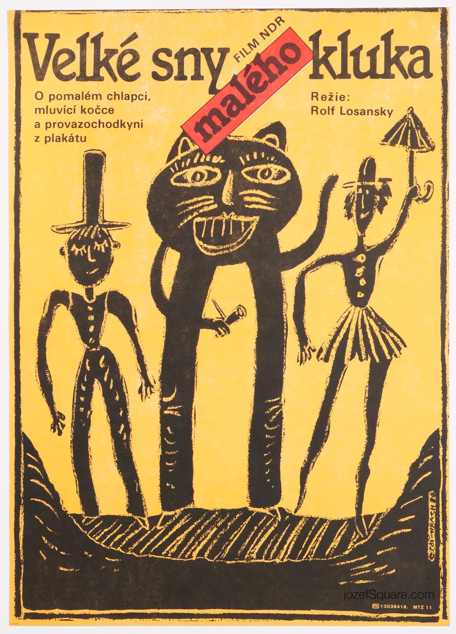 Children's Movie Poster, Moritz in Advertising Column, Petr Pos, 80s Cinema Art