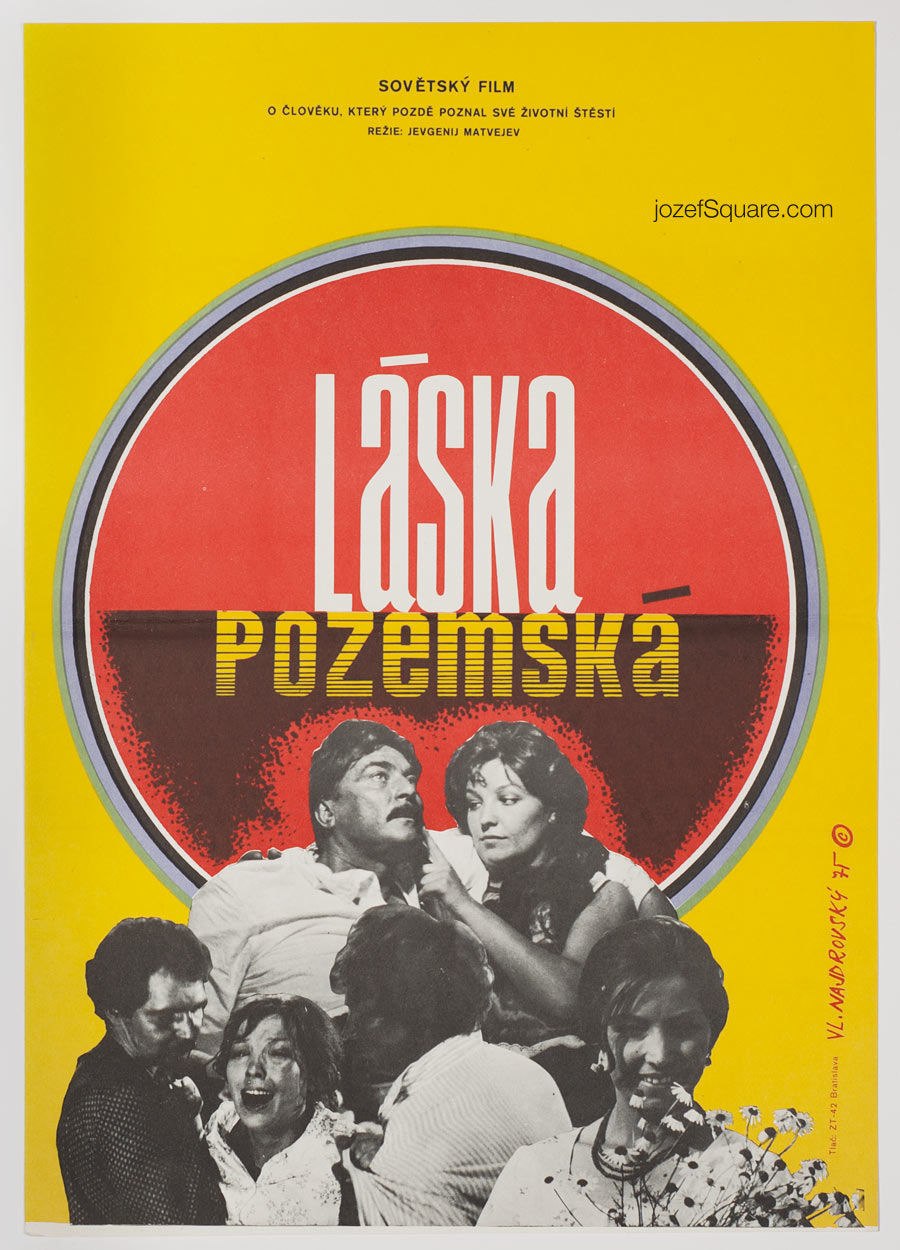 Movie Poster, Earthly Love, Najdrovsky, 70s Cinema Art