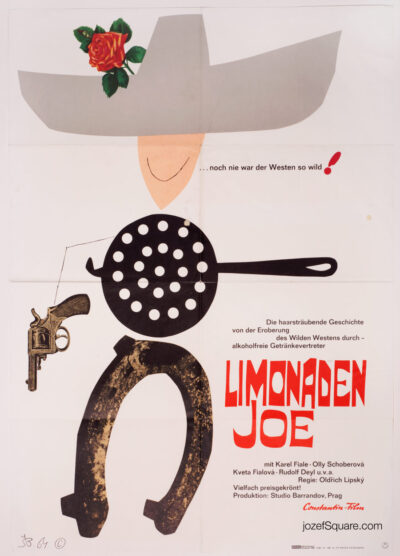 Western Movie Poster, Lemonade Joe, Bohumil Stepan, 60s Cinema Art