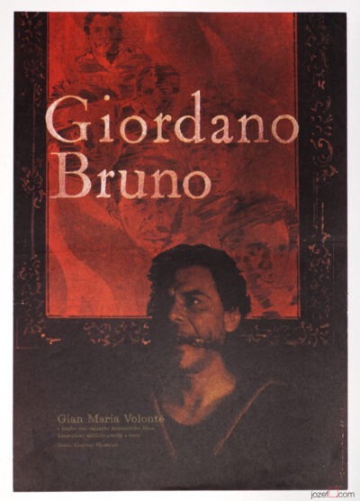 Movie Poster, Giordano Bruno, Dimitrij Kadrnozka, 70s Cinema Art