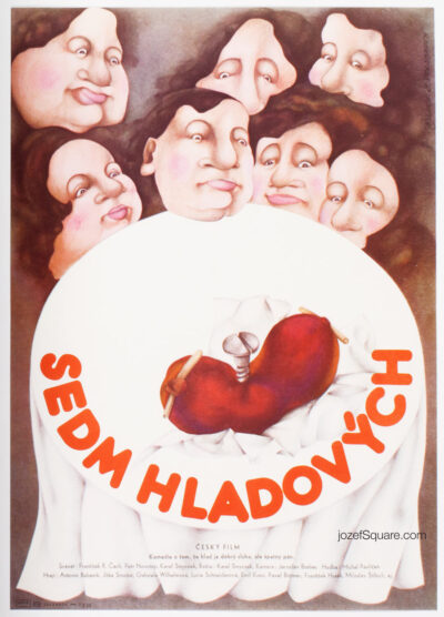 Movie Poster, Hungry Seven, Lucie Vercakova, 80s Cinema Art