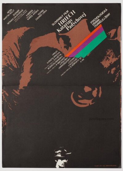 Minimalist Movie Poster, Sin of Katarina Padychova, Milan Vesely, 70s Cinema Art