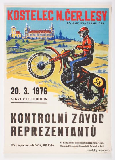 Motocross Racing Poster, Qualifying Race for Competitors, Vesely
