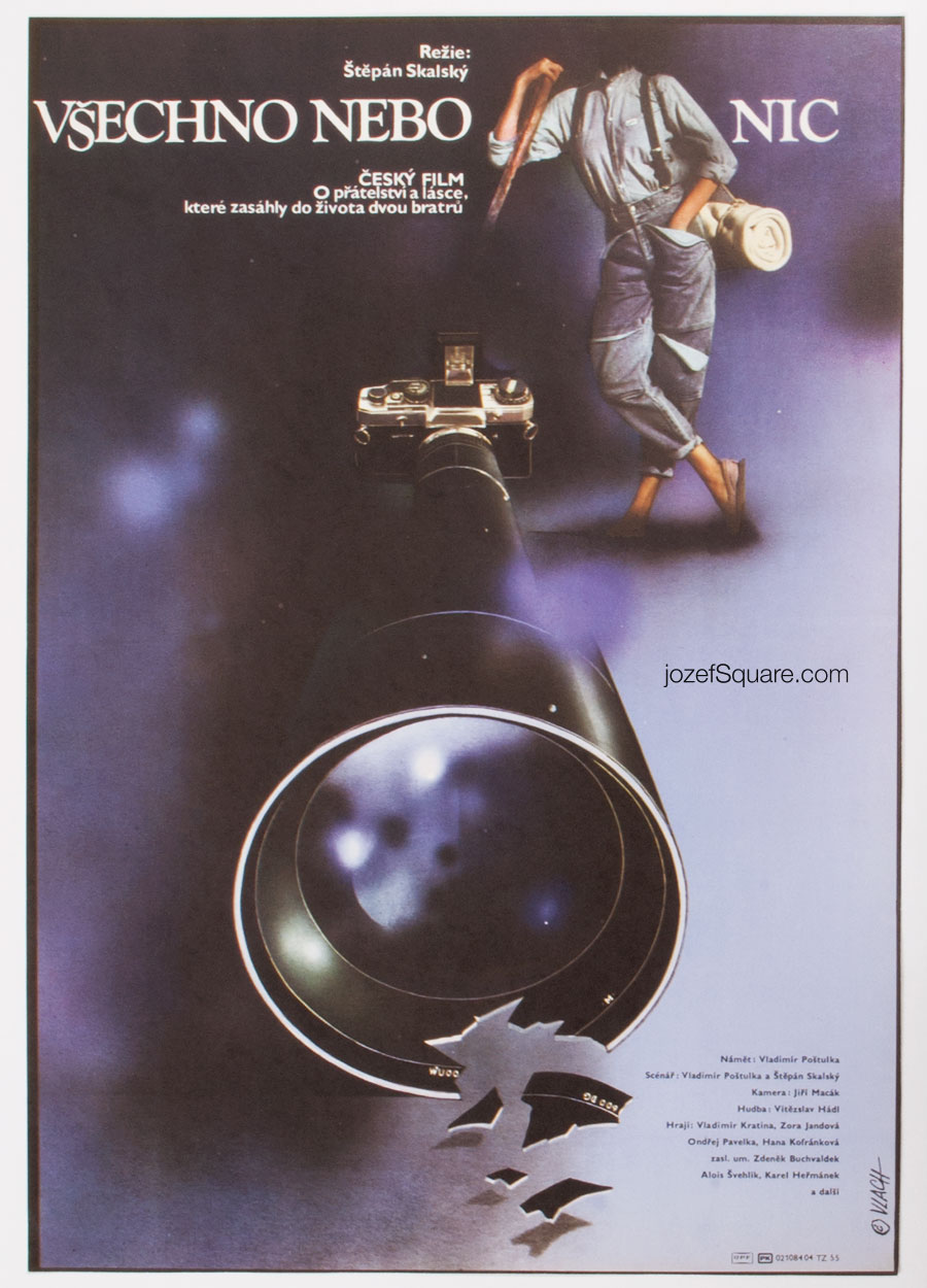 Movie Poster, All or Nothing, Zdeněk Vlach, 80s Cinema Art