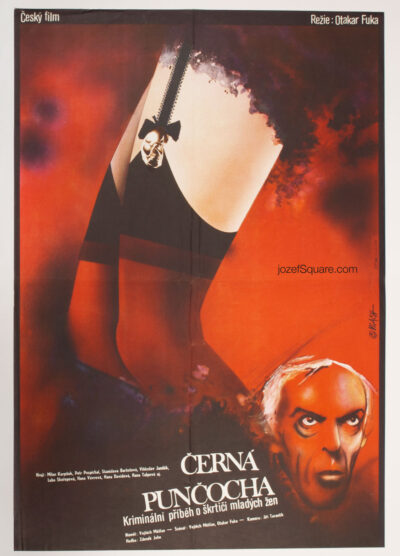 Movie Poster, Black Stocking, Zdenek Vlach, 80s Cinema Art