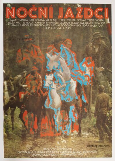 Movie Poster, Night Riders, Unknown Artist, 80s Cinema Art