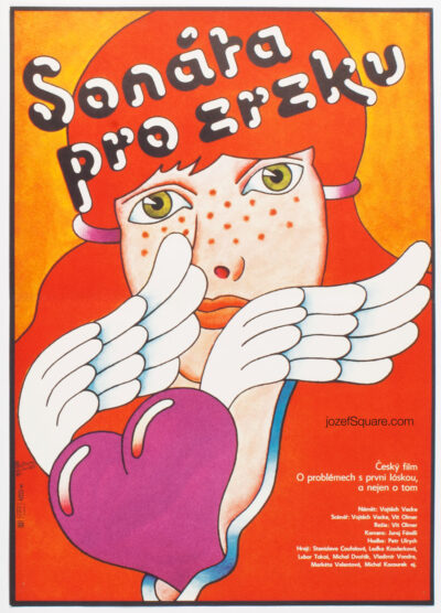 Children's Movie Poster, Sonata for a Red-Haired Girl, Vratislav Hlavaty