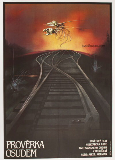 Surreal Movie Poster, Trial on the Road, Zdenek Vlach, 80s Cinema Art