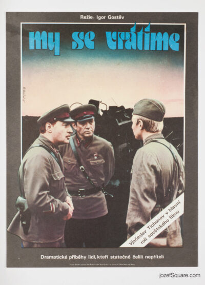 Movie Poster, Front Without Flanks, Miroslav Hlavacek, 70s Cinema Art