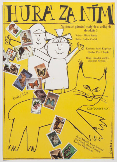Children's Movie Poster, Hura za nim, Jan Weber, 80s Cinema Art