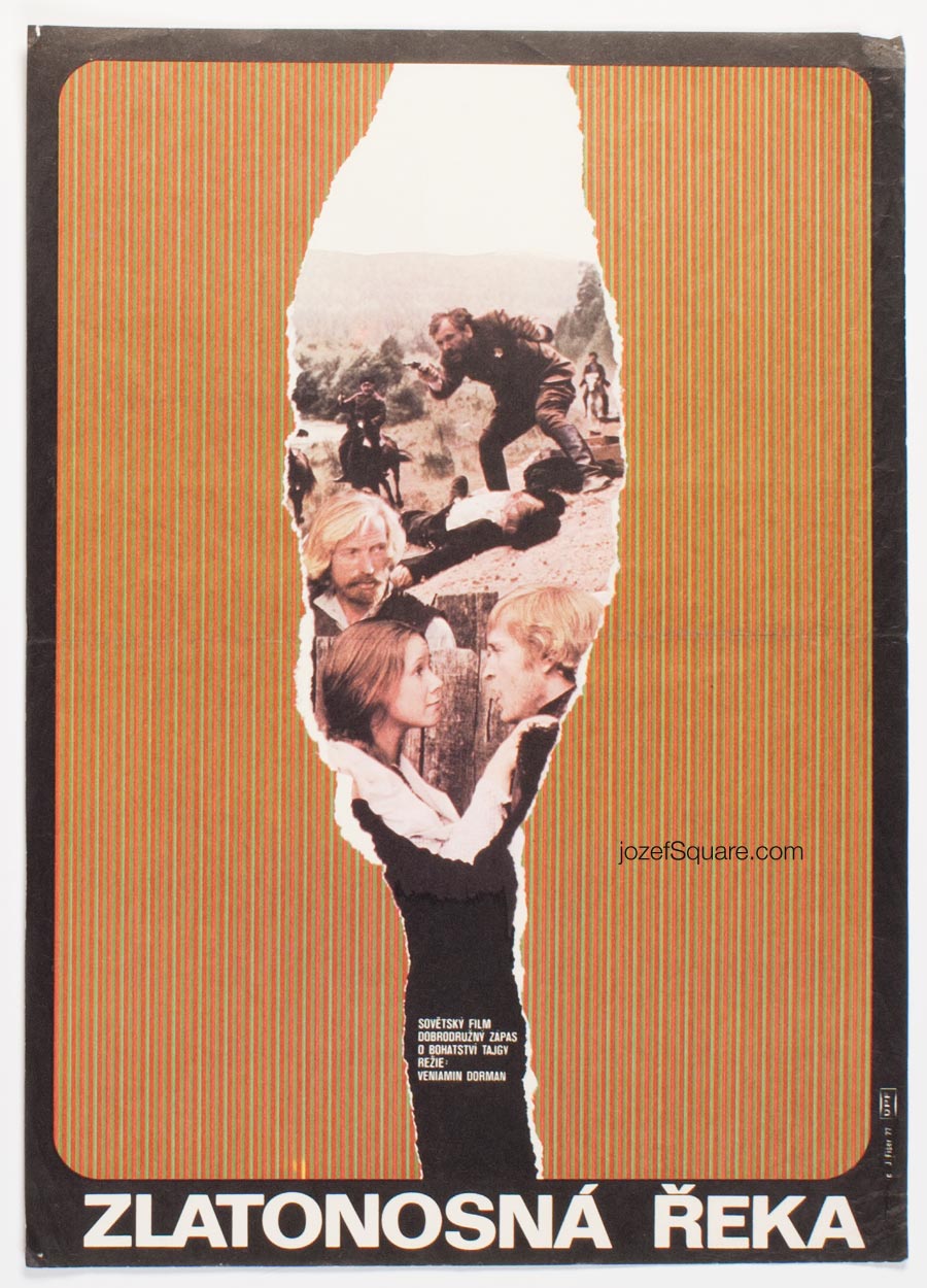 Movie Poster, Golden River, Jaroslav Fiser, 70s Cinema Art
