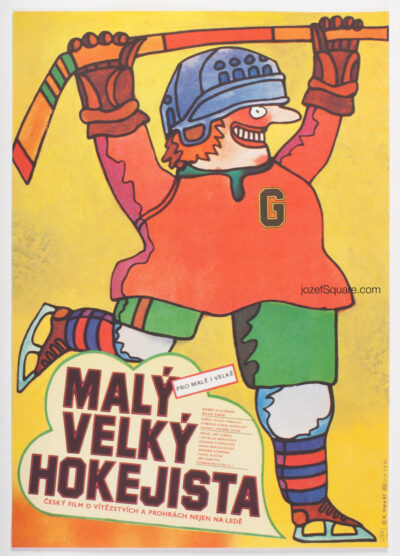 Movie Poster, Little Ice Hockey Player, Karel Vaca, 80s Cinema Art