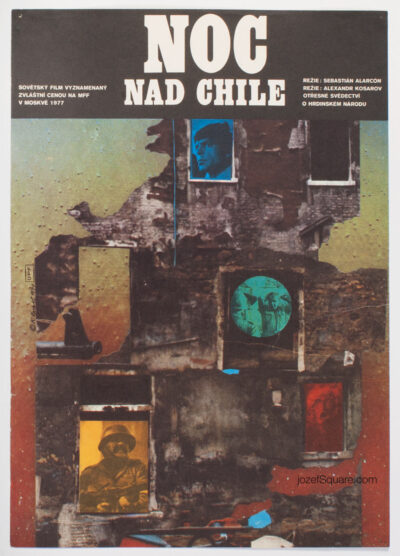 Movie Poster, Night Over Chile, Karel Zavadil, 70s Cinema Art