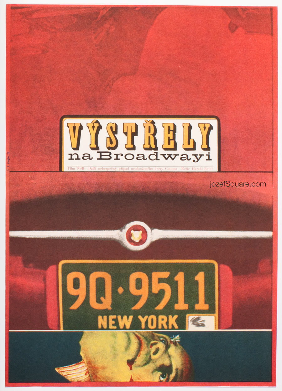 Minimalist Movie Poster, Dead Body on Broadway, Zdenek Ziegler, 70s Cinema Art