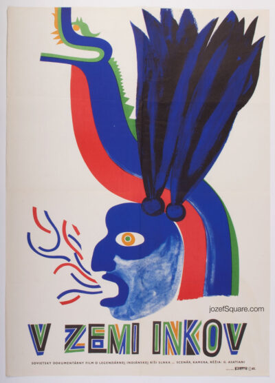 Movie Poster, In the Land of the Incas, Jiri Hilmar, 60s Western Cinema Art