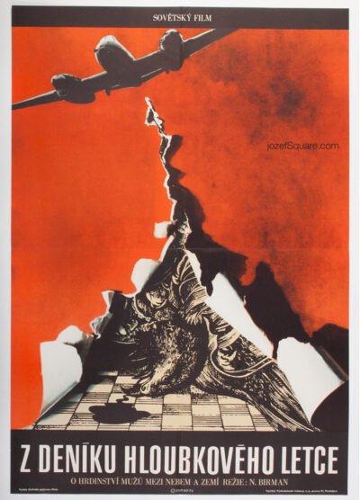 Movie Poster, Chronicle of the Dive Bomber, Vaclav Zeman, 70s Cinema Art