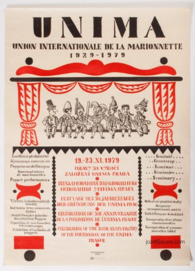 Theatre Poster, UNIMA, Bohumir Koubek, 1979