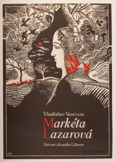 Theatre Poster, Marketa Lazarova, Ivan Antos, 1983