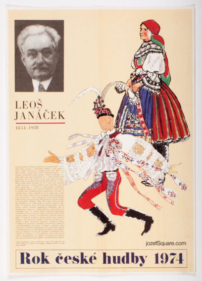Advertising Poster - Leos Janacek 1854 - 1928, Radslav Spirhanzl, 1974
