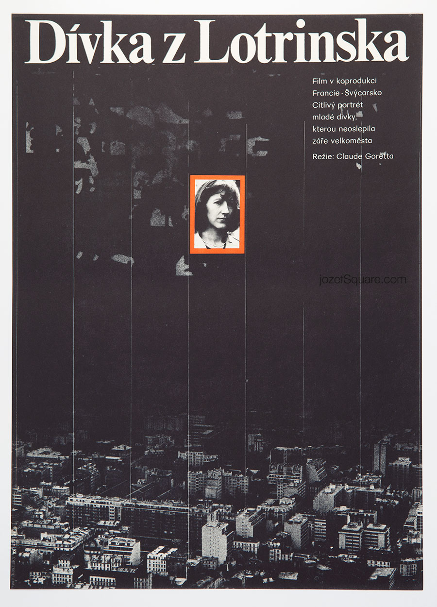 Movie Poster, The Girl from Lorraine, Pavel Jasansky, 1980s Cinema Art