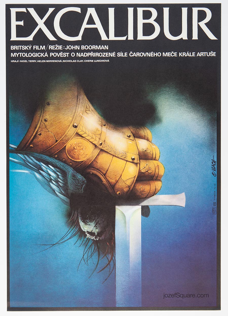 Movie Poster, Excalibur, Zdenek Vlach, 1980s Cinema Art