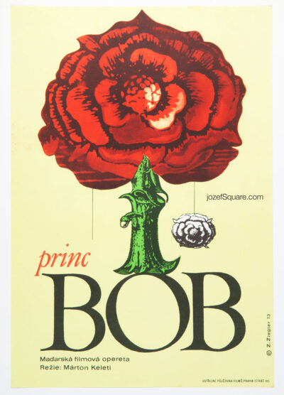 Movie Poster, Prince Bob, Zdenek Ziegler, 1970s Cinema Art