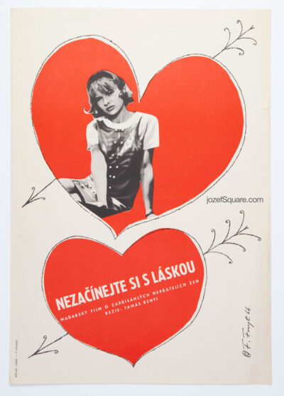 Romantic Movie Poster, No Love, Please, Frantisek Forejt, 1960s Cinema Art