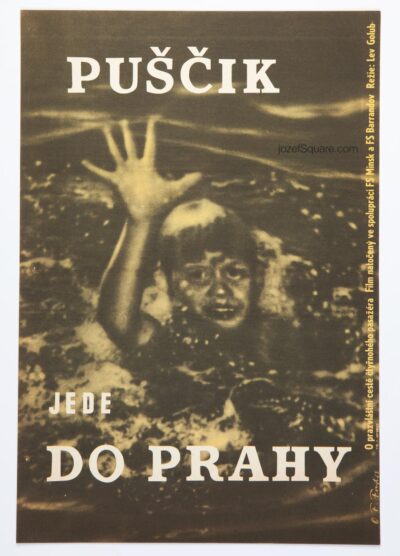 Movie Poster, Pushchik Goes to Prague, Frantisek Forejt, 1960s Cinema Art