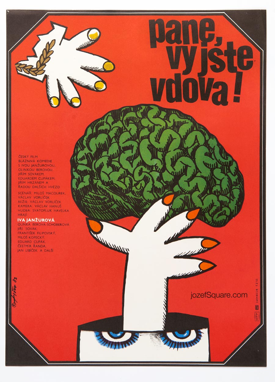 Movie Poster, You Are a Widow, Sir, Jaroslav Fiser, 198os Cinema Art