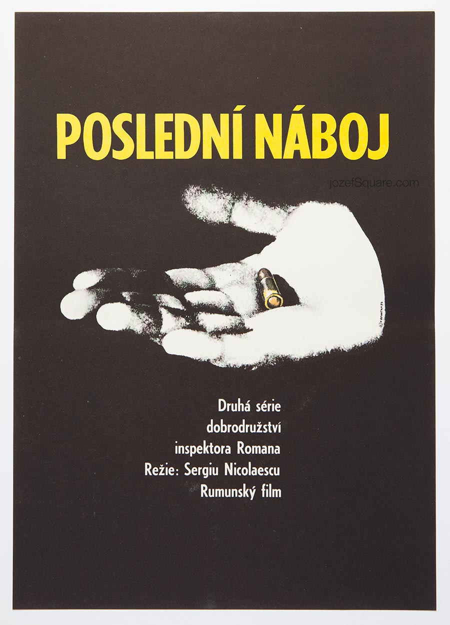 Movie Poster, The Last Bullet, Vladimir Benetka, 1970s Cinema Art